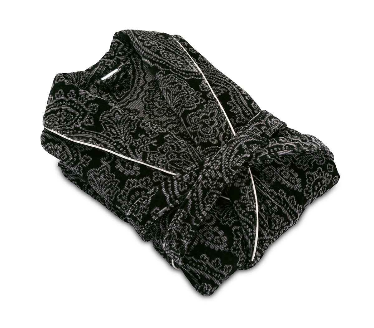 möve Paisley Schalkragenmantel schwarz Gr. M möve Paisley Schalkragenmantel schwarz Gr. M