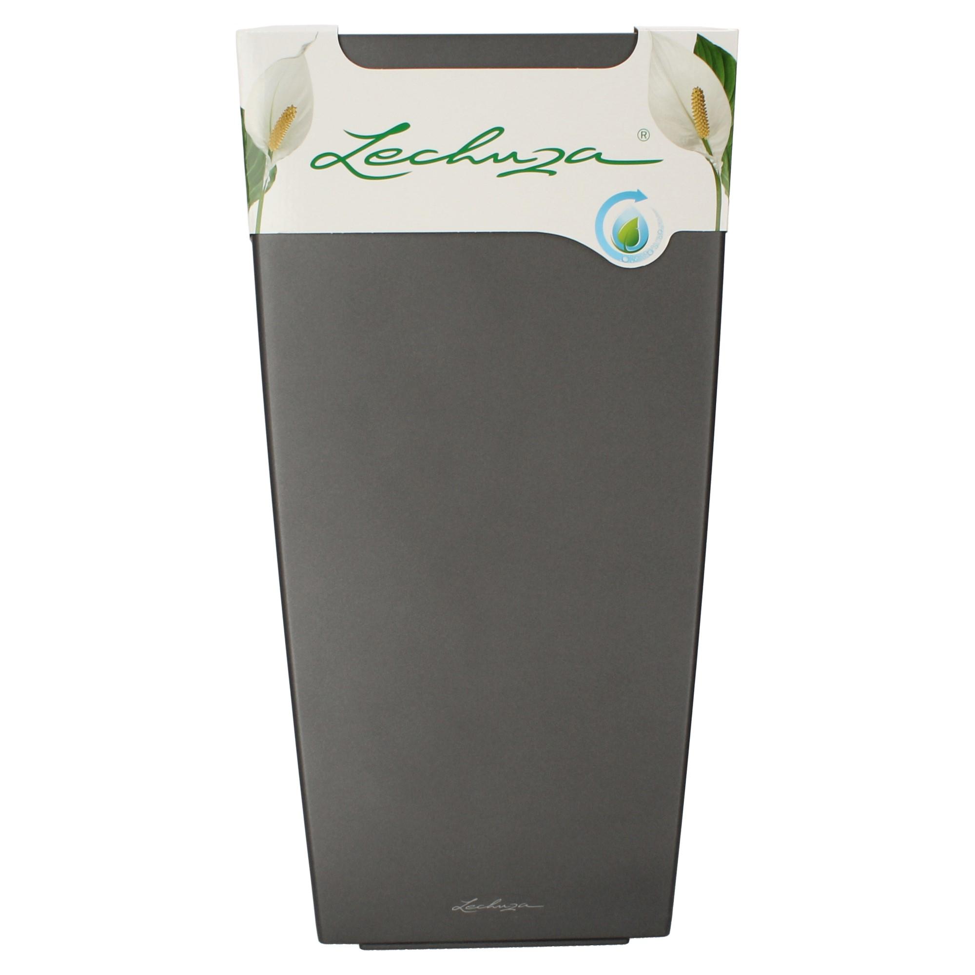 Lechuza Pflanzkübel hoch Cubico 30 anthrazit metallic grau Lechuza Pflanzkübel hoch Cubico 30 anthrazit metallic grau