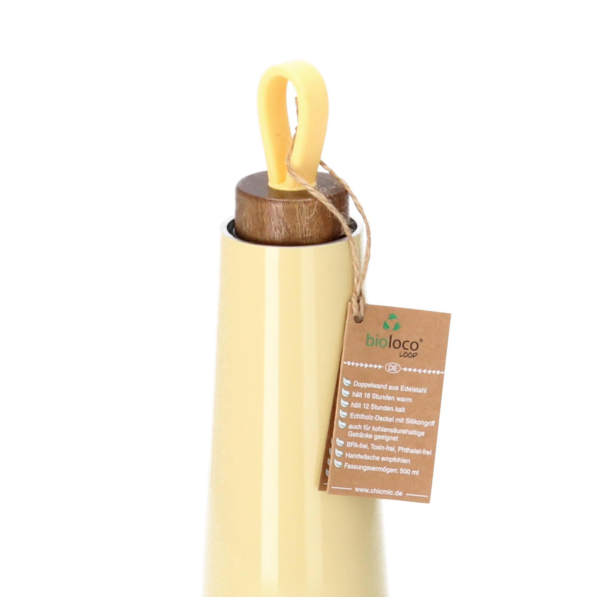 chic.mic bioloco loop Isolierflasche Thermosflasche pastellgelb chic.mic bioloco loop Isolierflasche Thermosflasche pastellgelb