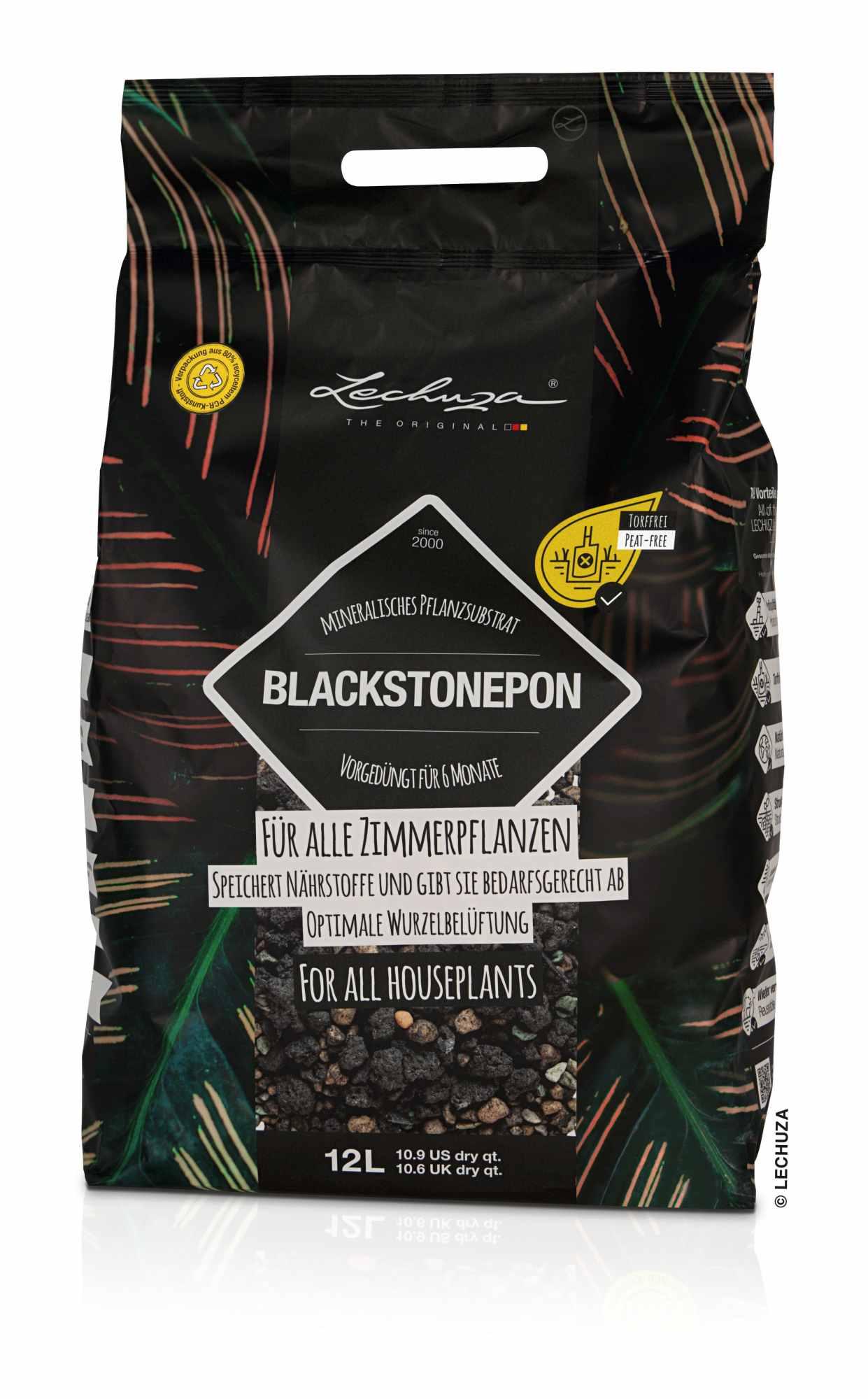 Lechuza Substrat Blackstonepon 12L vorgedüngt torffrei 19556 Lechuza Substrat Blackstonepon 12L vorgedüngt torffrei 19556