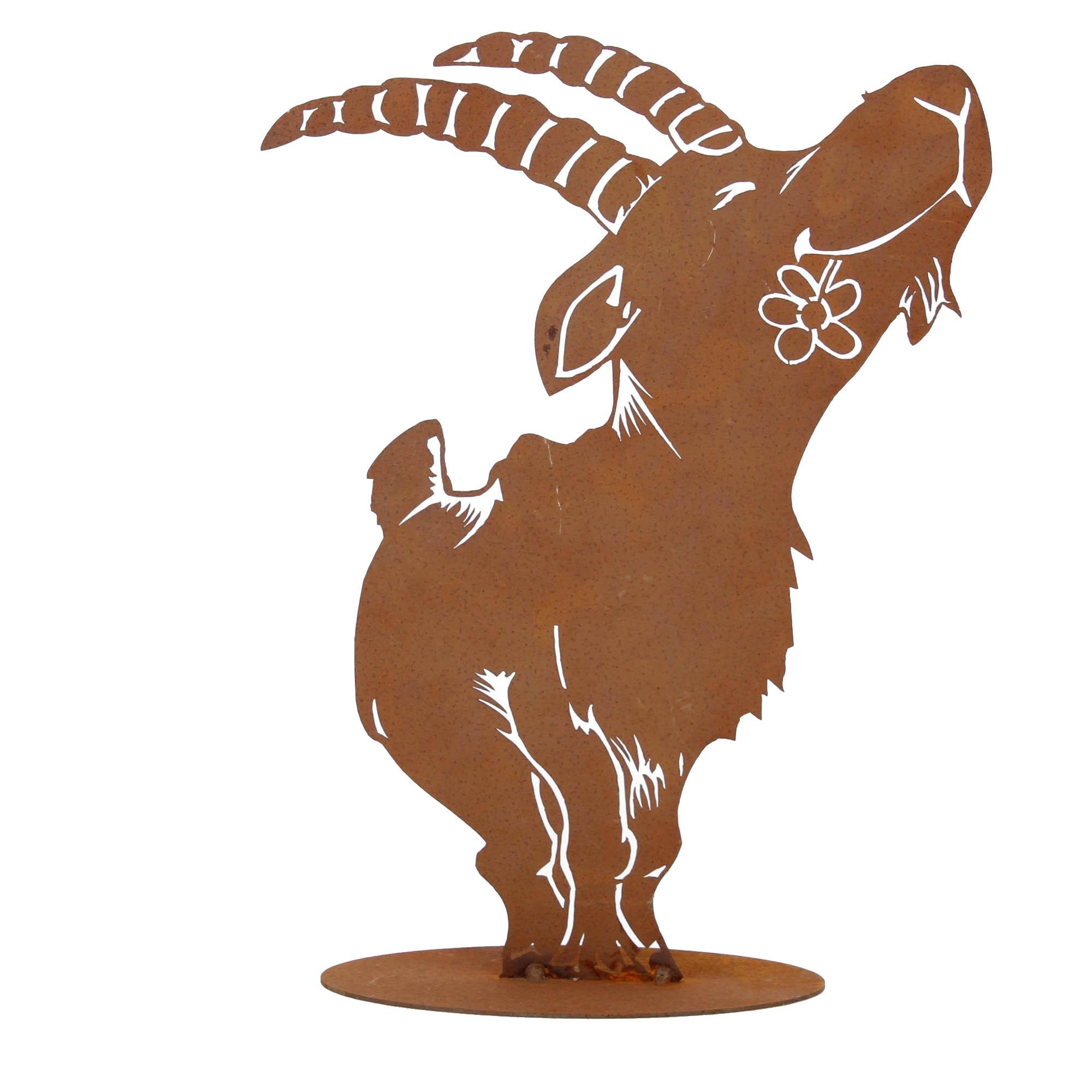 Ferrum Gartendeko Edelrost Steinbock Bergziege Groß Größe I