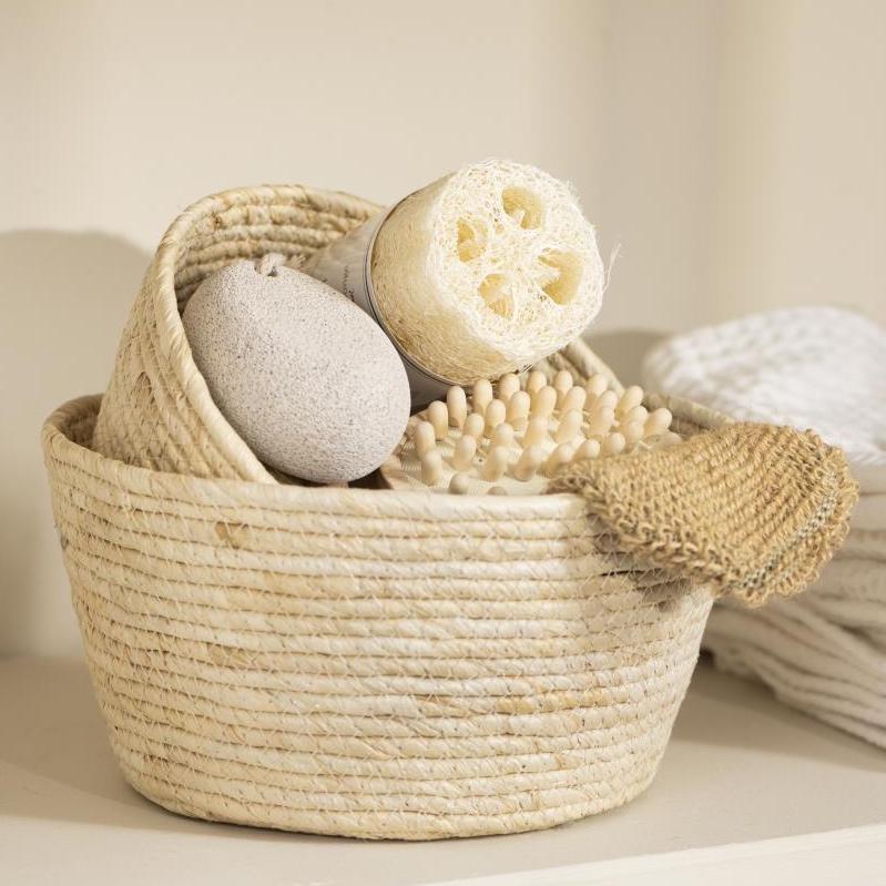 IB Laursen Dekokorb Korb 2er-Set rund D:22cm & 26cm creme 