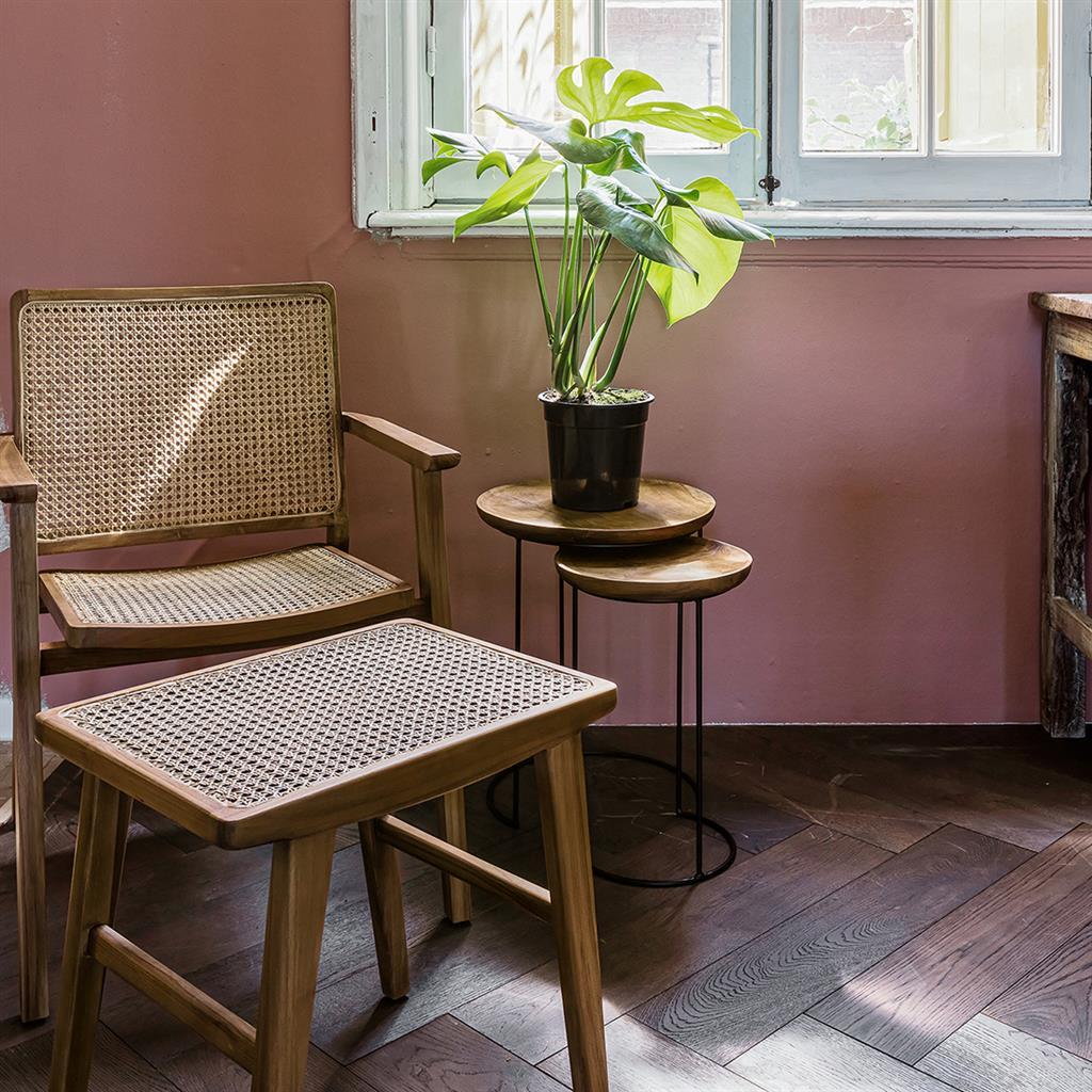Raw Materials Beistelltisch Loft 2er Set Teakholzplatte