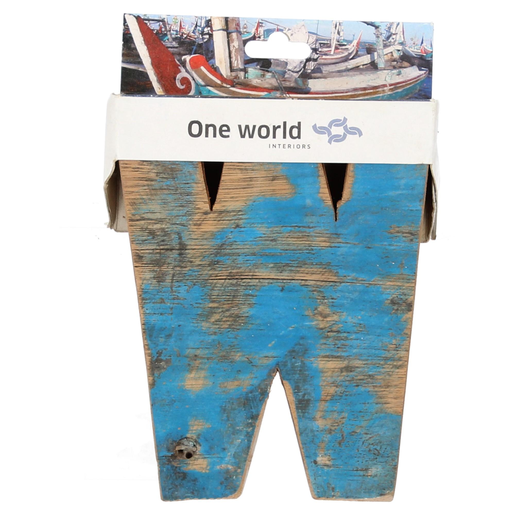 One World Interiors Buchstabe W aus Holz Holzbuchstaben 