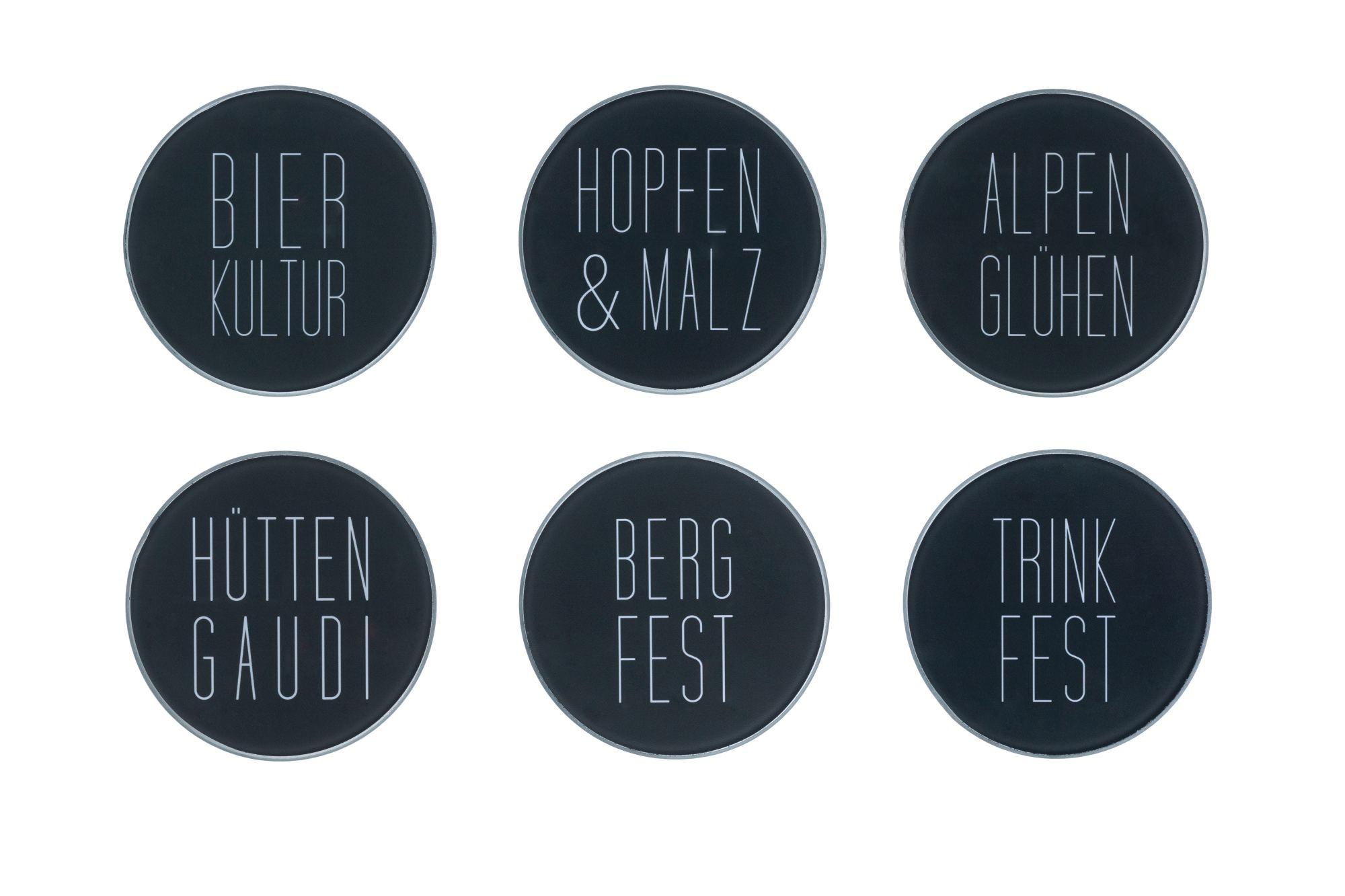 räder Untersetzer 6er-Set Heimatliebe D:10cm grau 0017018