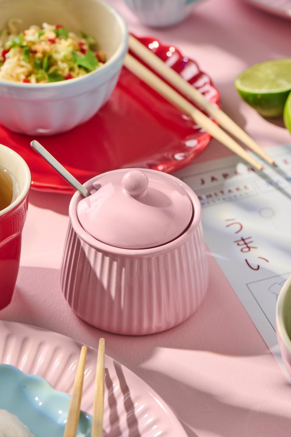 IB Laursen Zuckerdose Mynte Englih Rose Steingut 2028-07