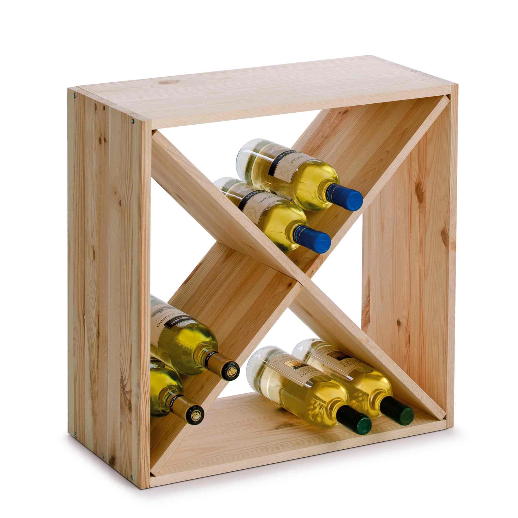 Zeller Weinregal Kiefernholz braun 52x25x52cm 13170