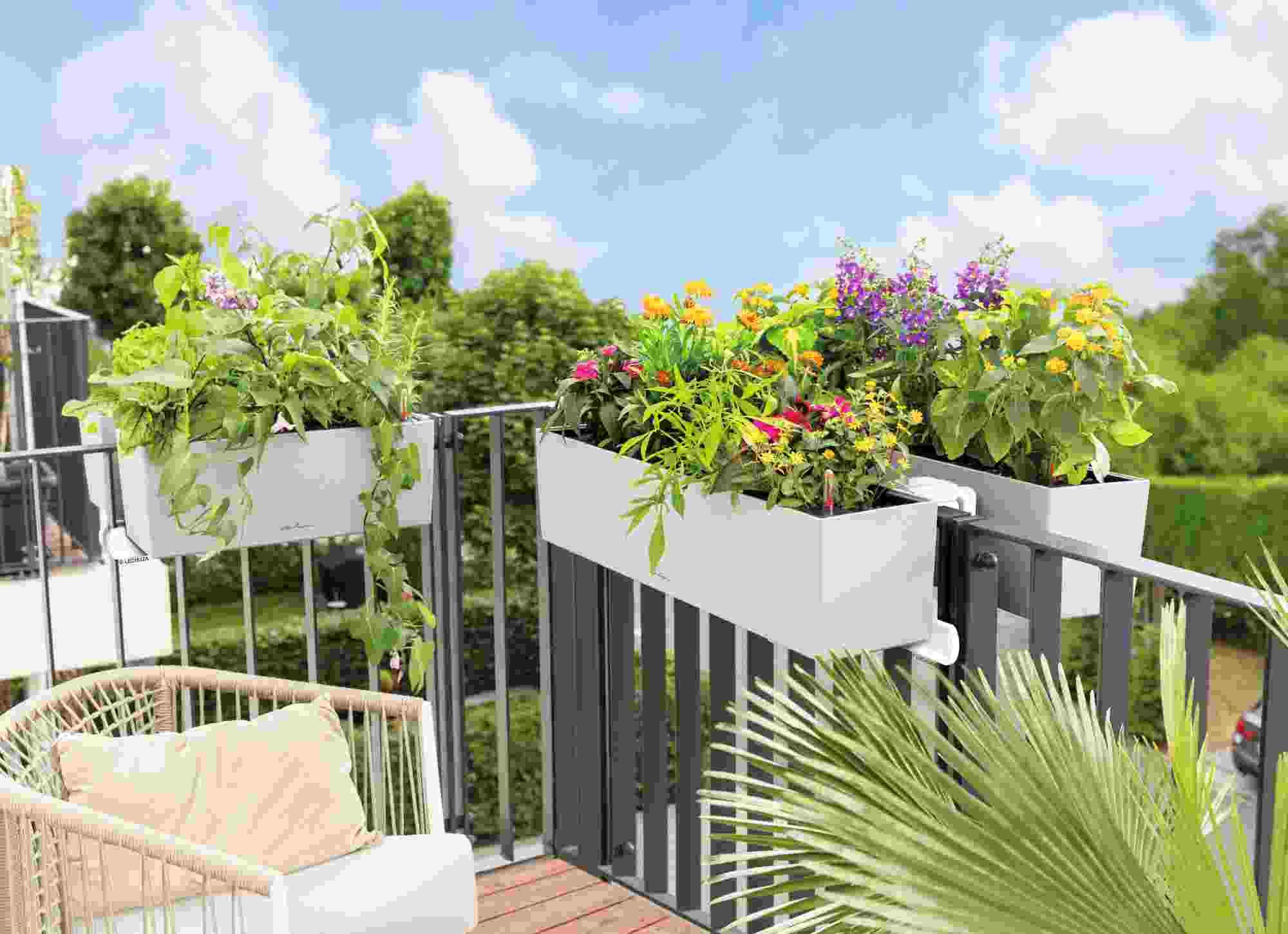 Lechuza Balkonkastenhalter DUO 2er-Set Balconera weiß