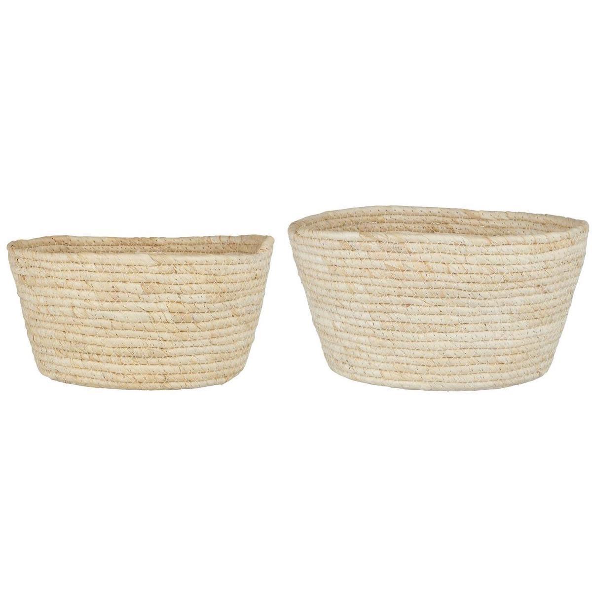 IB Laursen Dekokorb Korb 2er-Set rund D:22cm & 26cm creme 