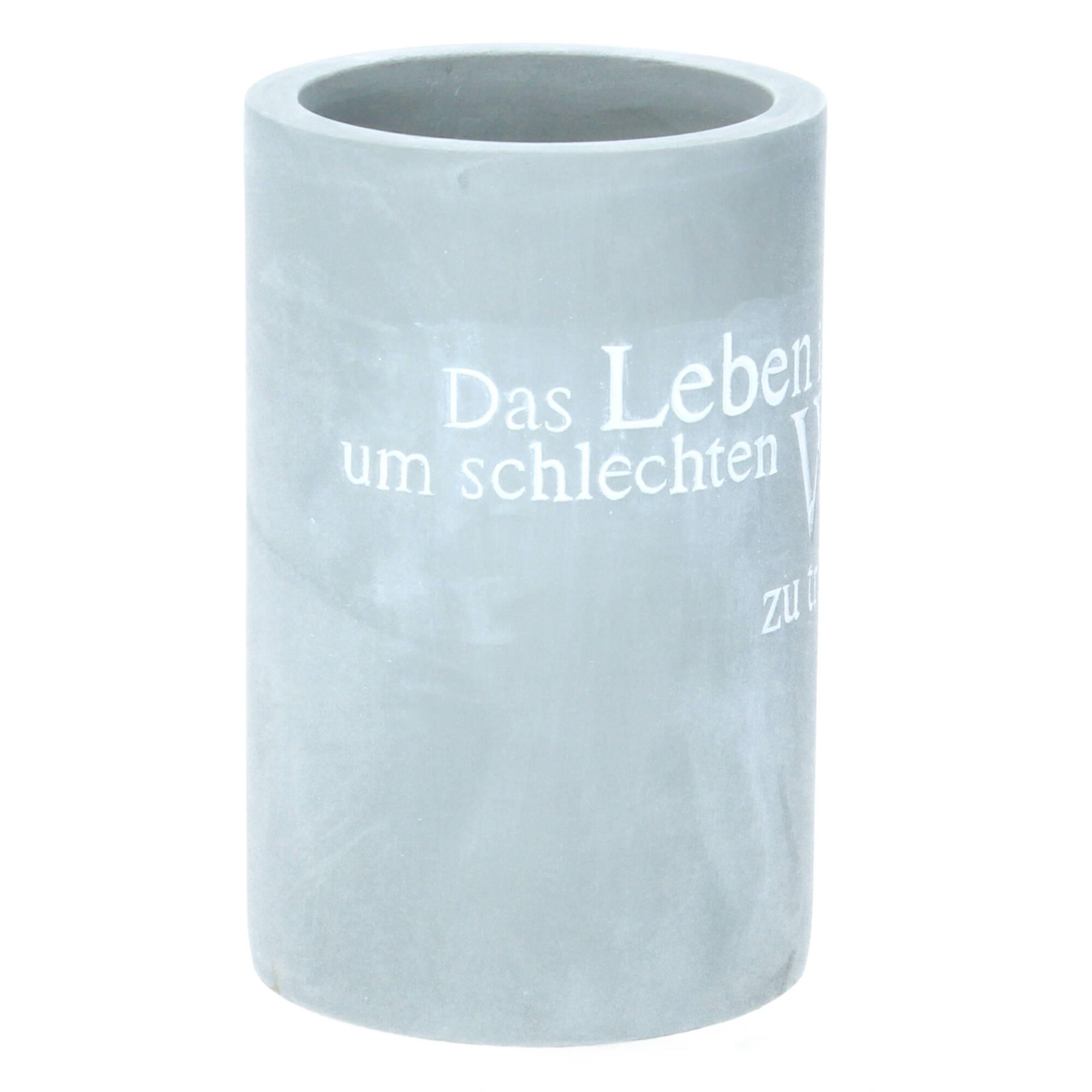 räder Flaschenkühler Vino Beton Das Leben ist zu kurz 21 cm