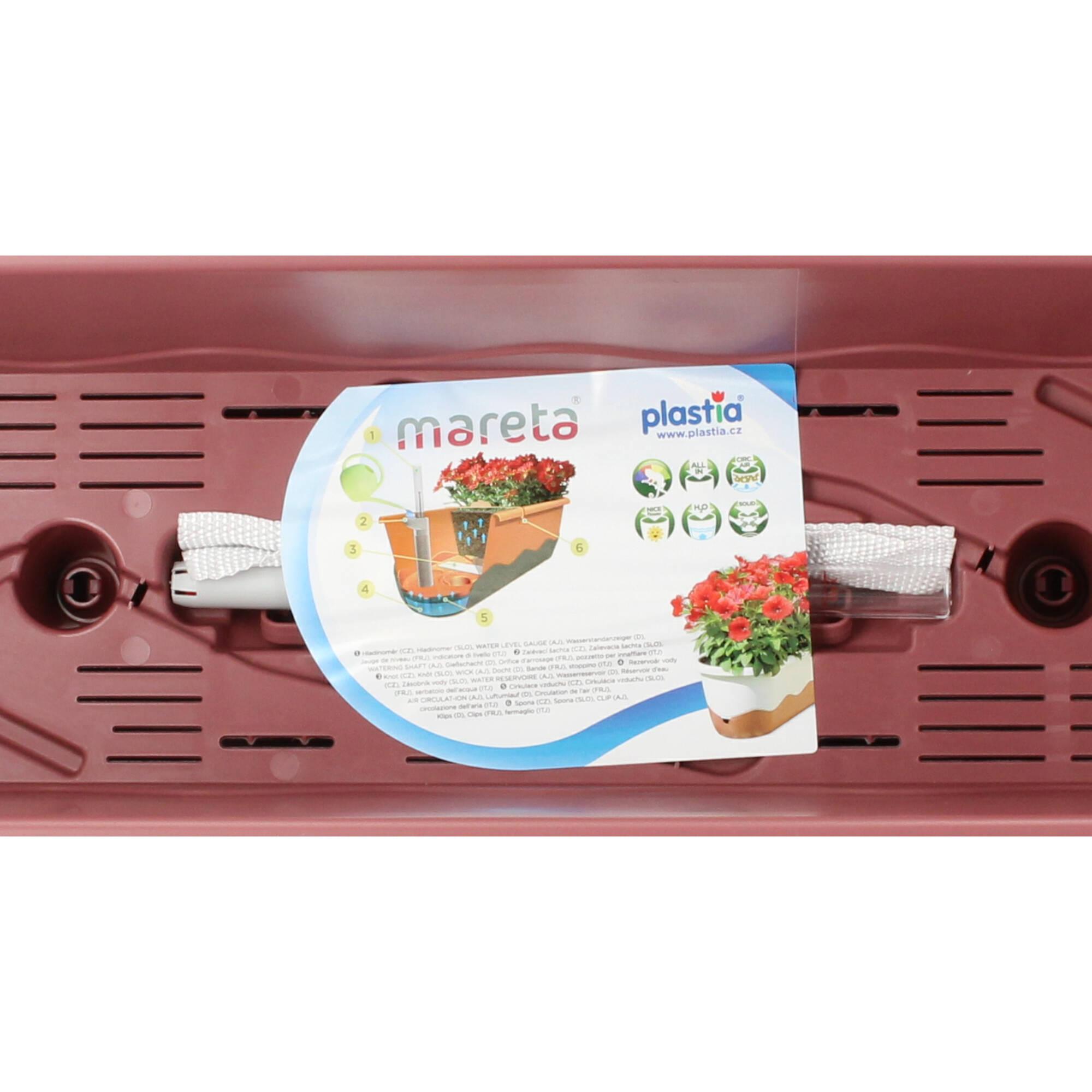 Plastia Blumenkasten Mareta 80cm rosa weinrot Wasserspeicher Plastia Blumenkasten Mareta 80cm rosa weinrot Wasserspeicher