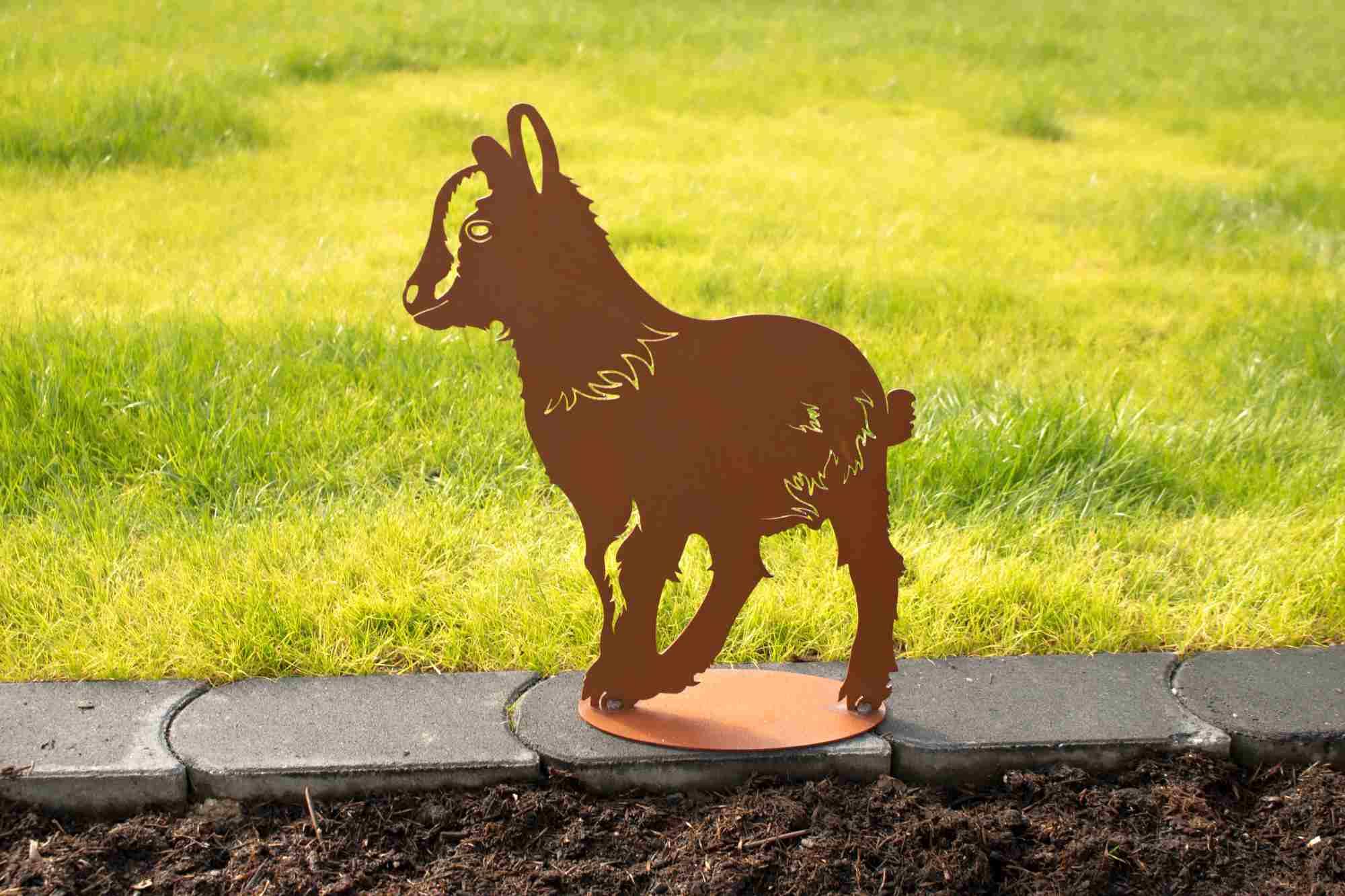 Ferrum Gartendeko Geißlein Schnucki 39x34cm Edelrost 4-0263
