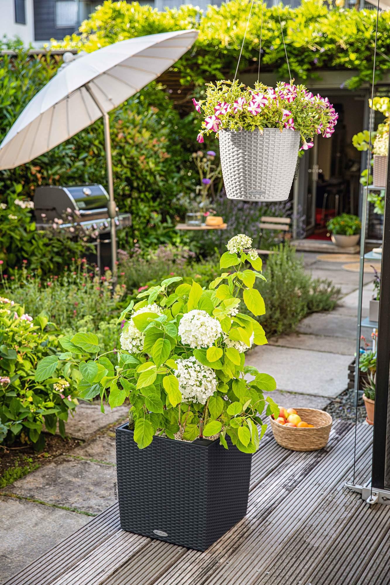 Lechuza Blumentopf groß Cube Cottage 30 graphitschwarz