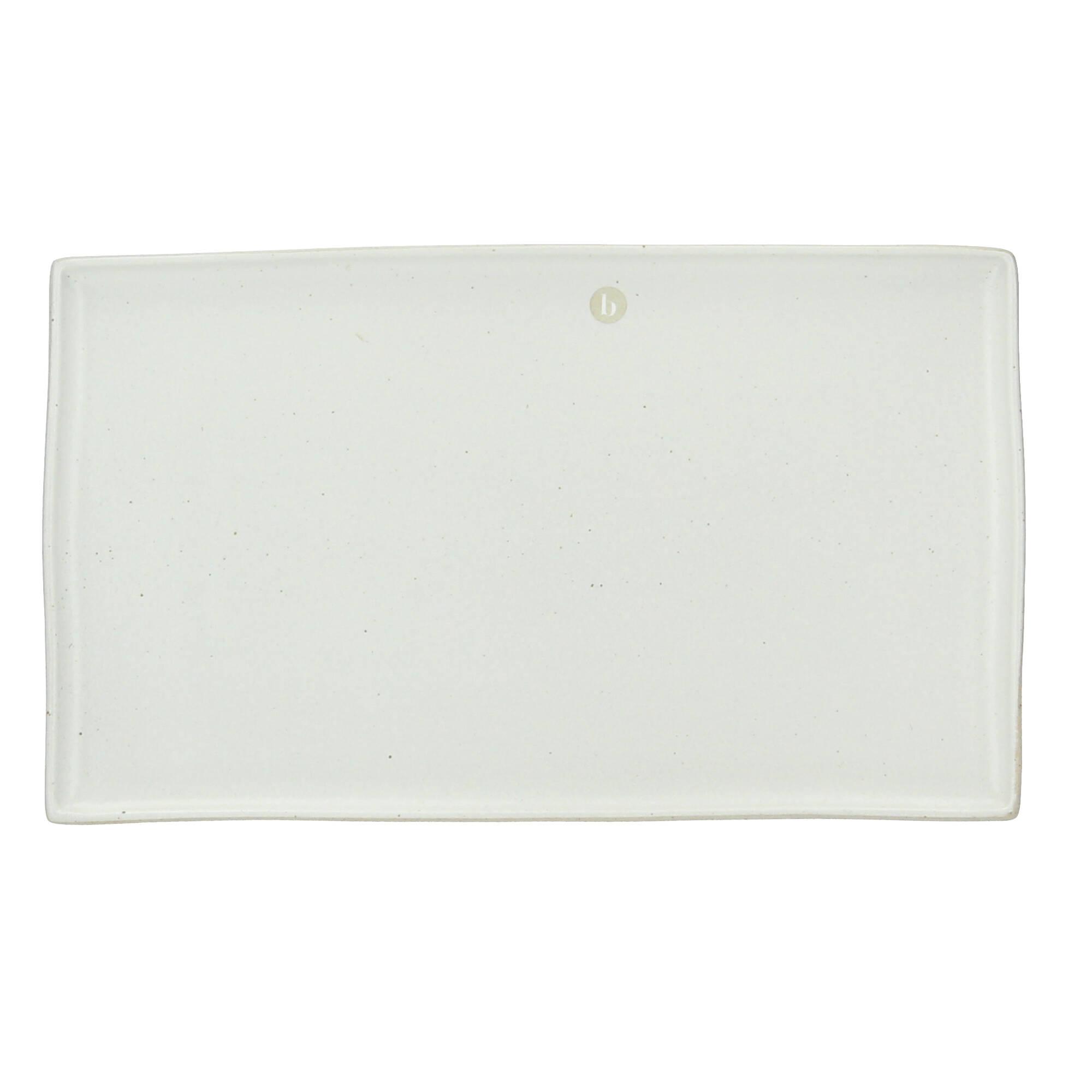 Broste Copenhagen Teller Eli 26 x15,6 cm matt soft light grey Steingut 
