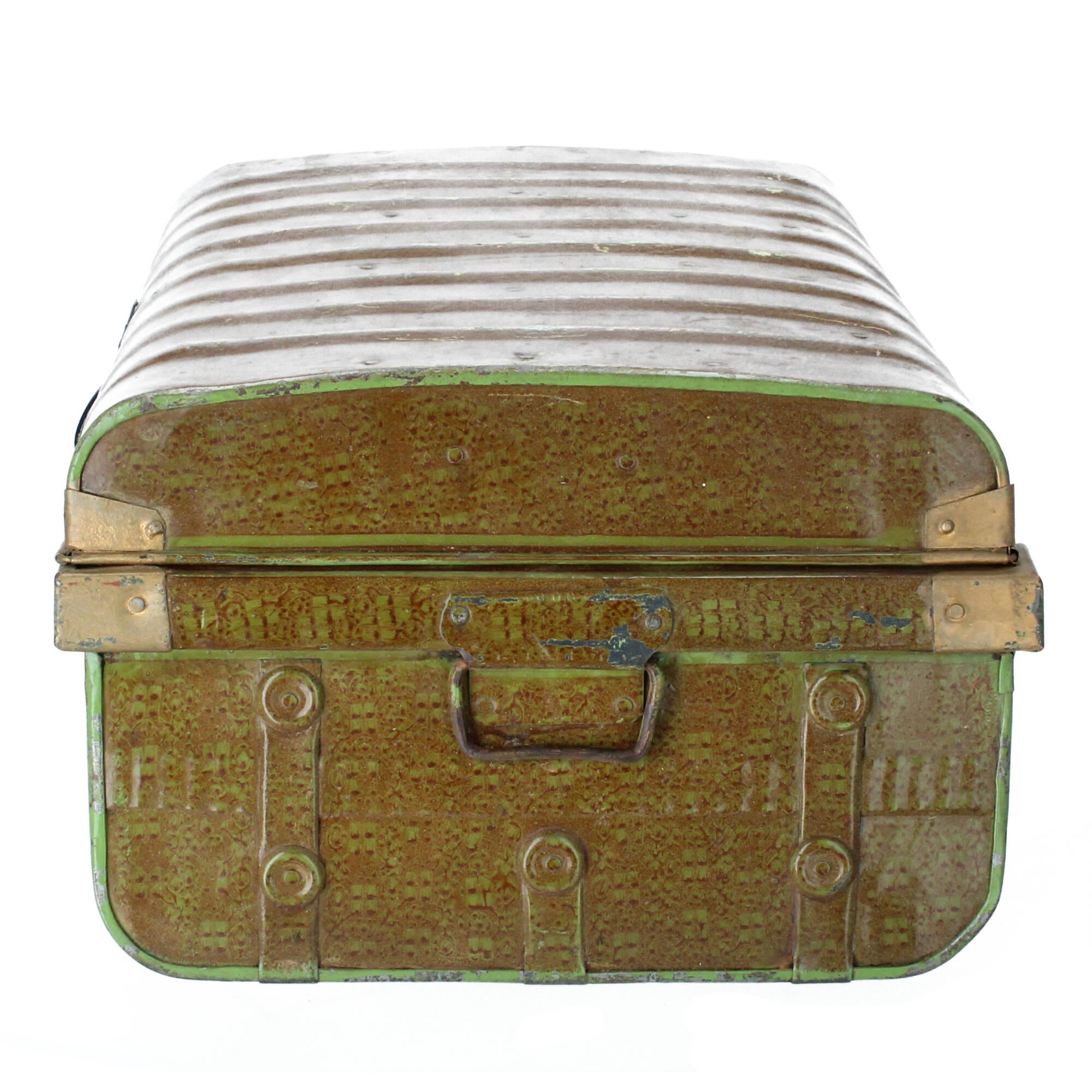 Raw Materials Vintage Reisekoffer alt Aufbewahrungskiste Unikat beige