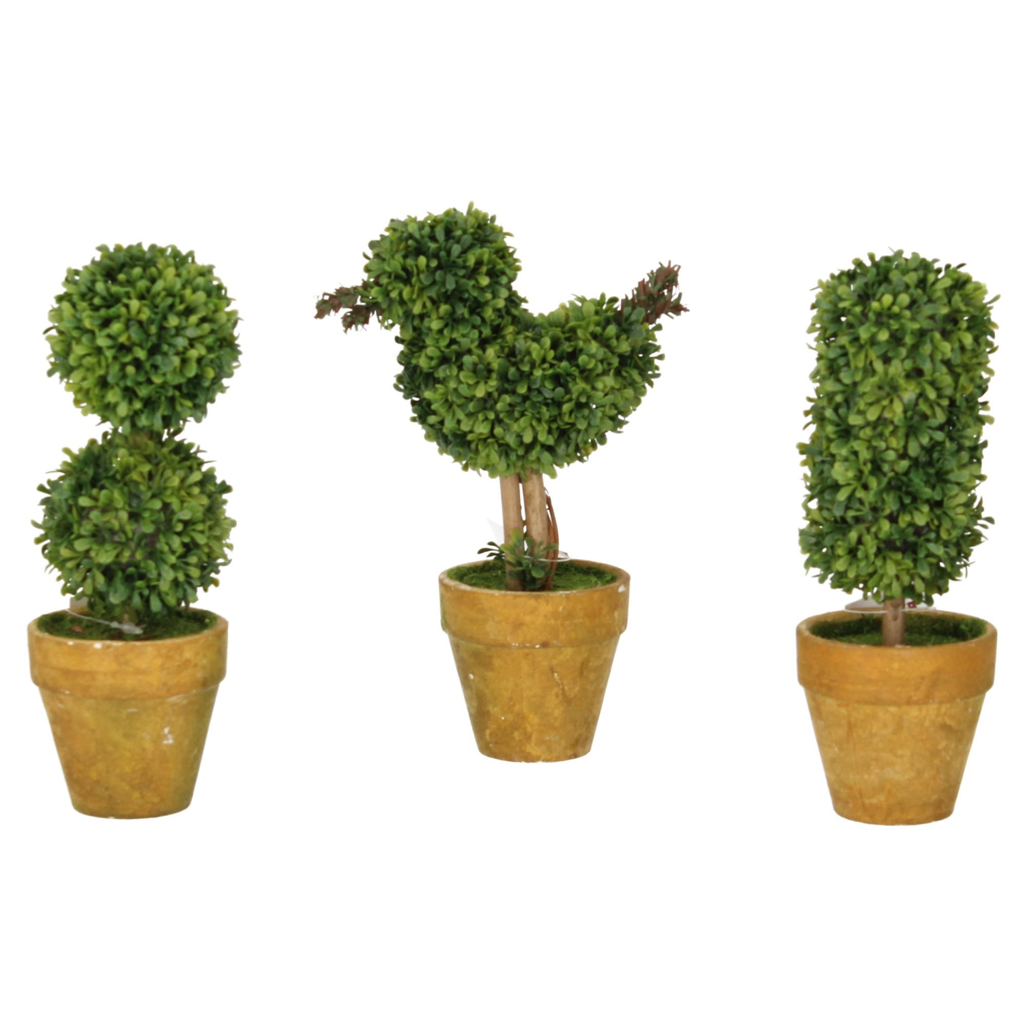 Hoff-Interieur Kunststoff Topfbaum Topiary, 3er Set, 8862