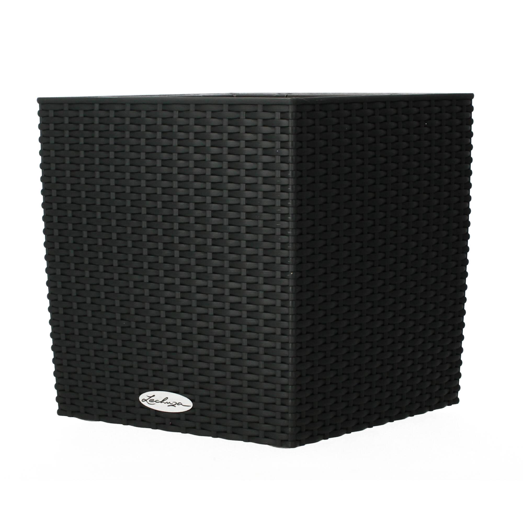 Lechuza Blumentopf groß Cube Cottage 30 graphitschwarz