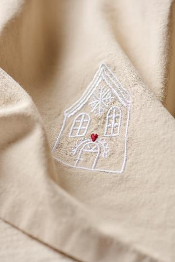 IB Laursen Serviette Tradition Weihnachtshaus weiß 63054-76 IB Laursen Serviette Tradition Weihnachtshaus weiß 63054-76