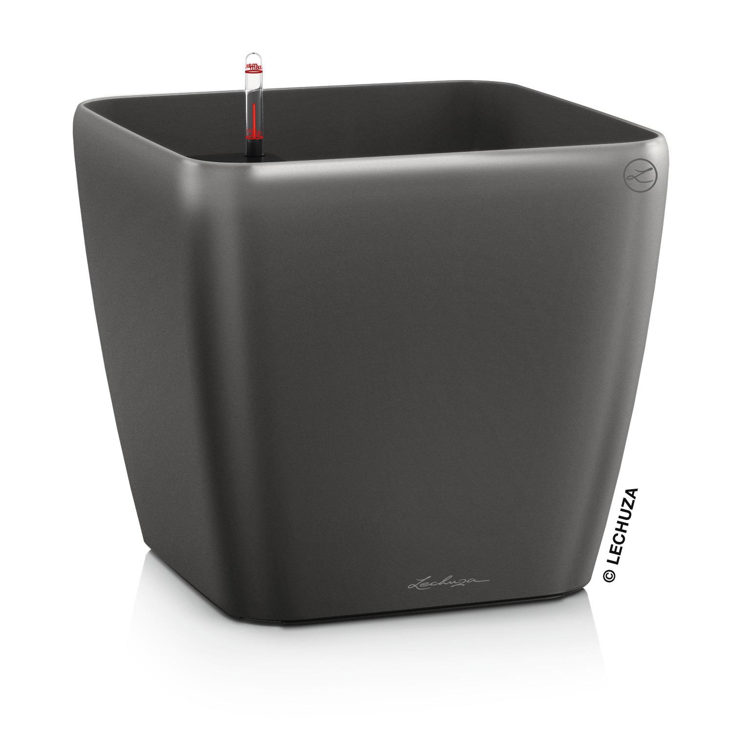 Lechuza Blumentopf groß Quadro LS 35 anthrazit metallic